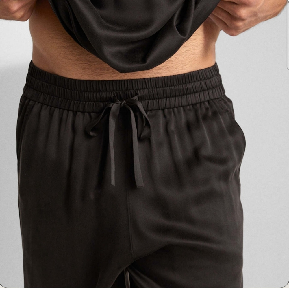 Lahgo Lunya black silk shorts mens size XXL